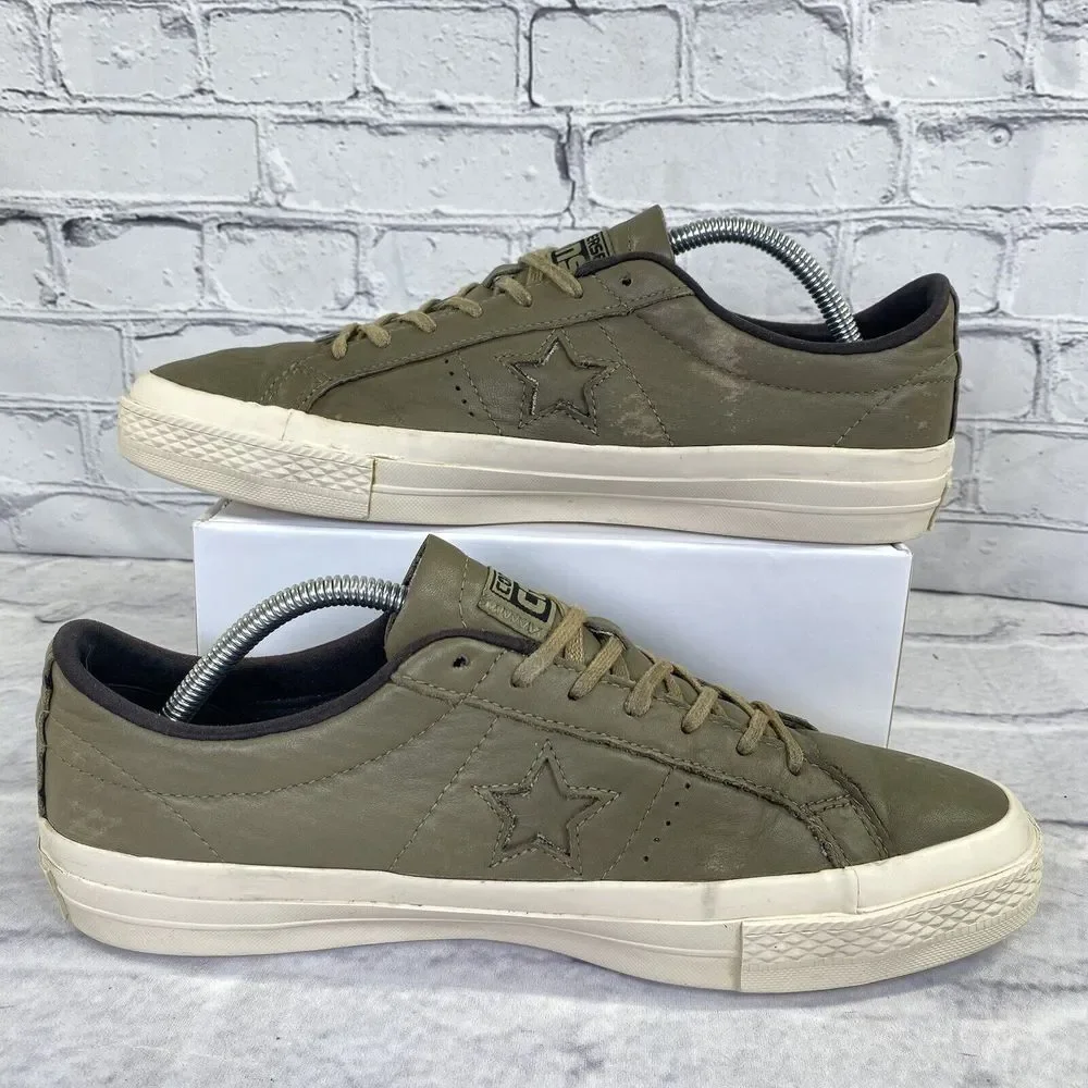 Converse One Star Pro CONS Leather Sneaker Size 9M 10.5W 153707C Jute/Parchment - Picture 2 of 11